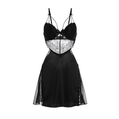 lace see-through underwire push-up suspender nightdress